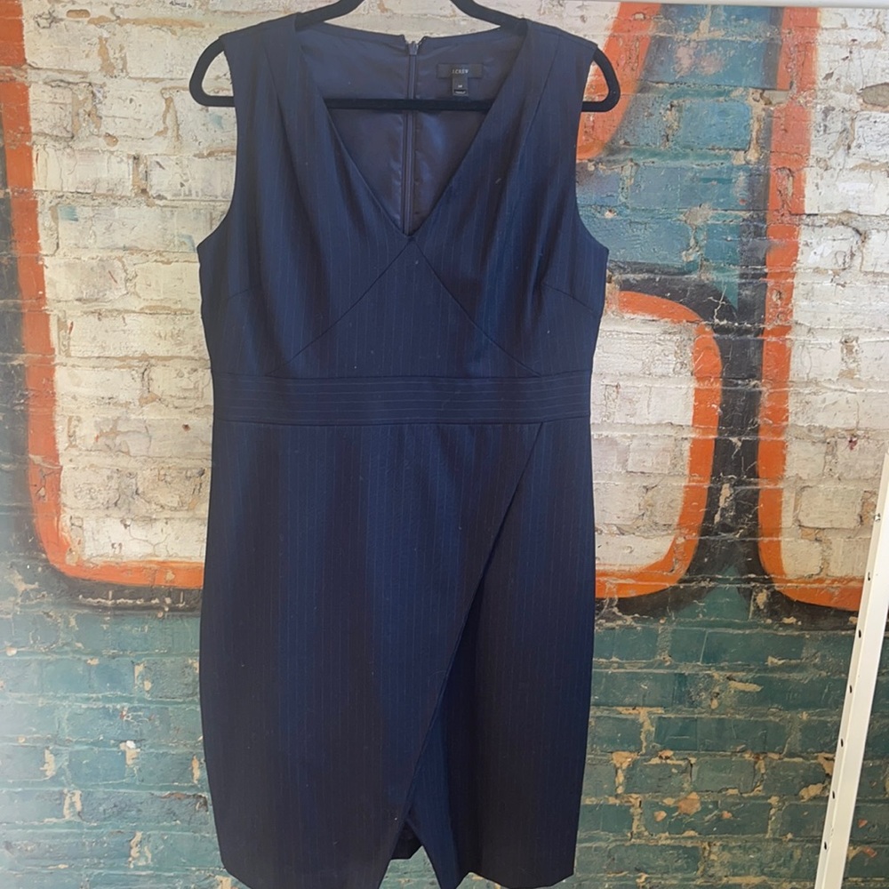 Jcrew Pinstripe Dress Navy sz 14